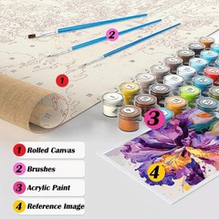 GEMFAMILY Iris Flower Paint by Numbers Kit for 16 x 20 inches,