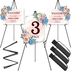 Portable Foldable Metal Easel Stand For Display Signs Wedding Adjustable 3 PCS