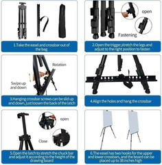 Easel Stand for Sign and Painting: Art Portable Adjustable Metal Tripod Easels f