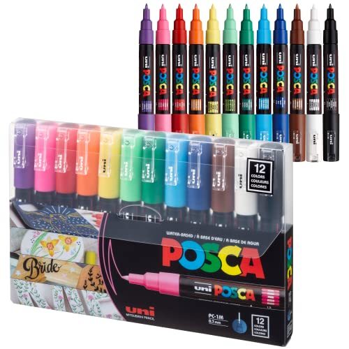 Posca Paint Pens Marker Extra Fine PC-1M 12C 12 Colors set N2