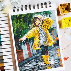 25 Sheets Square Artist Watercolor Wiro Journal 245GSM 20x20cm Spiral Book