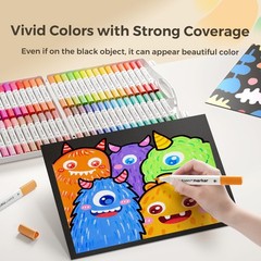 ENMY Dual Tip Acrylic Paint Markers, 48 Colors Acrylic Paint Marker Pens with…