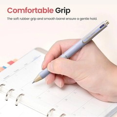 Black Ink Gel Pens 6 Pack with Retractable Fine Point for Writing