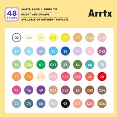 Arrtx 48 Colors Acrylic Marker for Rock Painting, Art Supplies, Fabric Markers