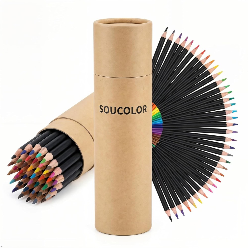 72 Piece Colored Pencils Set for Adult Coloring Books Premium Art Supplies