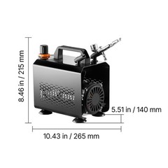 Uimoso Airbrush Set with Compressor, 1/6 HP, 1 Airbrush, 3 Nozzles for Painting
