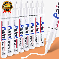 White Permanent Marker Waterproof 8 White Paint Markers for Metal Surfaces Tire