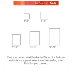 Fluid Watercolor Paper Pad 11 x 15 inch 20 Sheets 140 lb Cold Press