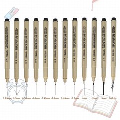 Fineliner Pens, 12 Pcs 2 2mm Fineliner Marker Black Waterproof Ink Pens