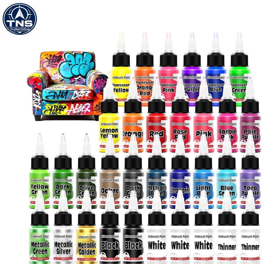 Complete Airbrush Painting Kit – 33 Colors with Thinners and Primers Included