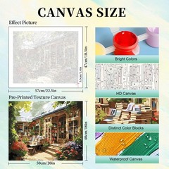 Paint by Numbers Kit for Adults, Book Store Adult Paint by Number Kits on Canvas