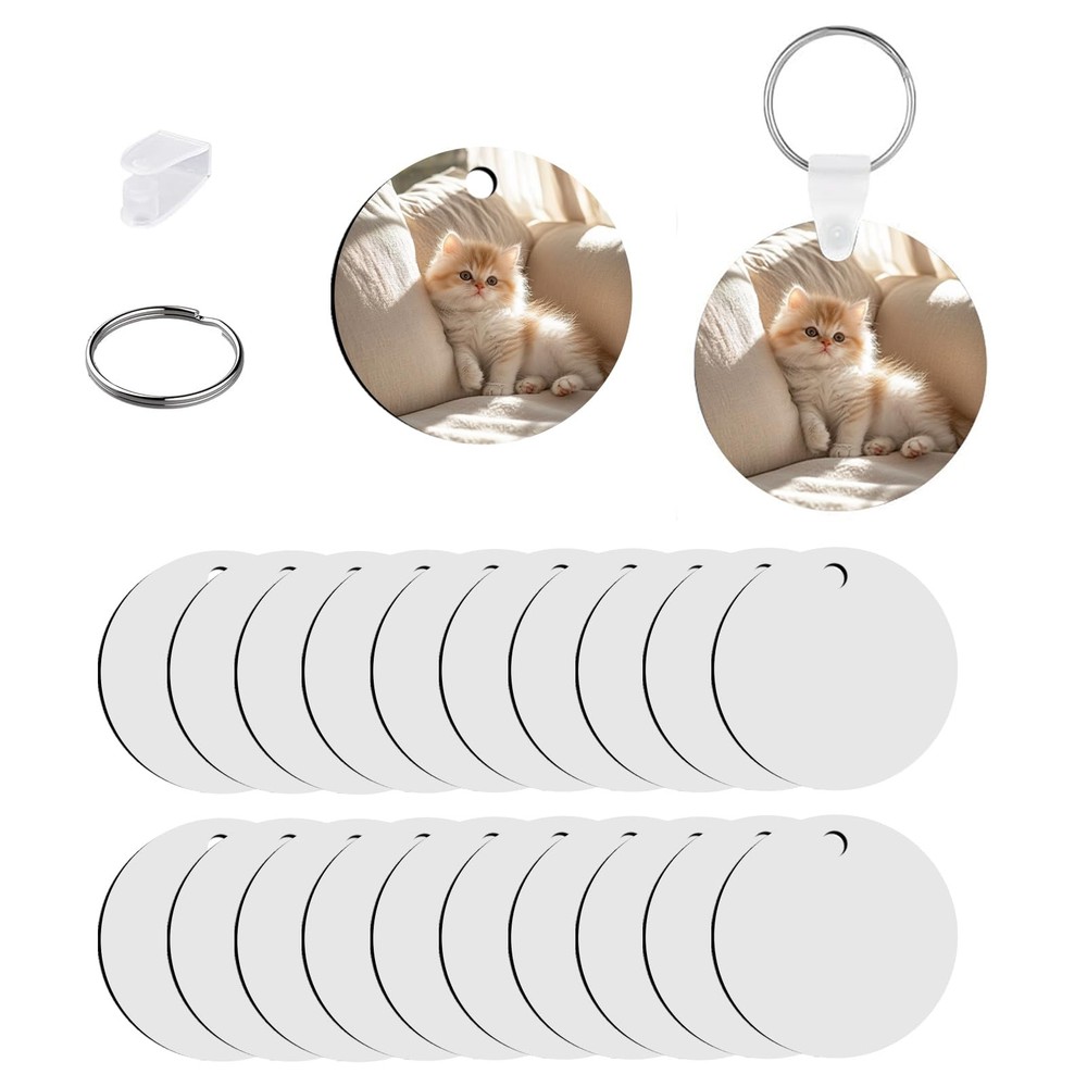 120pcs Sublimation Keychain Blanks With Rings And Clips MDF Keychains Double …