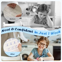 3 Pack Magic Grooved Cursive Handwriting Workbook,Reusable Cursive Tracing Bo…