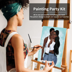 VOCHIC Couples Paint Party Kits Pre Drawn Canvas for Adults for Paint and Sip