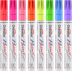 Neon Fluorescent Paint Marker Pens – 8 Colors Oil-Based Paint Markers, Medium Ti