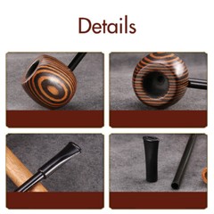 Vintage Premium Long Wood Smoking Pipe Wooden Portable Cigar Pipes Tobacco pipe