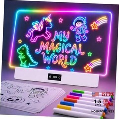 16 Inch LED Drawing Board for Kids with Display, Rechargeable Light Up Ecru