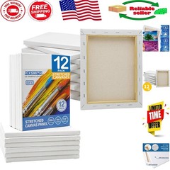 12-Pack of 8×10 Inch Stretched Cotton Canvases for Effortless Creativity