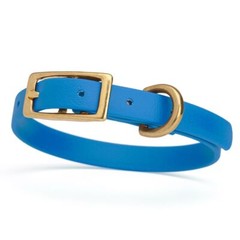 Dog Pet Collar with Brass Hardware Size XS W 1/2” L 9” – 12” Cerulean Blue