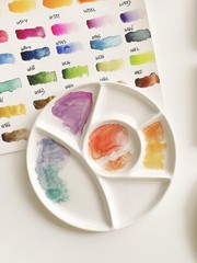 Ceramic Artist Paint Pallet,Tray,Palette,Easy to Clean Porcelain Mixing Tray