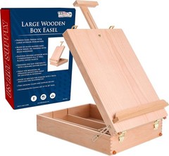 U.S. Art Supply Newport Large Adjustable Wood Desktop Easel Premium Beechwood