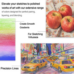 Colored Pencils for Adult Coloring Books, 72 Colors Drawing Pencils with Oil-Bas