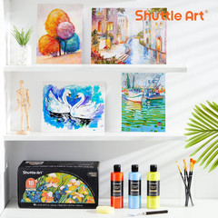 Shuttle Art 18 Colors Acrylic Paint Bottle Set (250Ml/8.45Oz), Rich Pigmented Bu