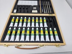 20 Colour Deluxe Wooden Colourful portable art colouring paint Brush set