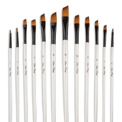 Artist Paint Brushes Set, 12pcs Professional Angular Paintbrushes for Acrylic…
