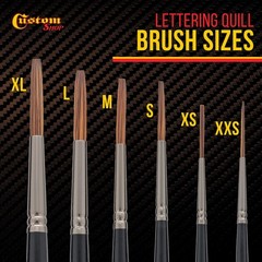 6-Piece Lettering Quill Brush Set for Sign Painting Squirrel Taklon Hair