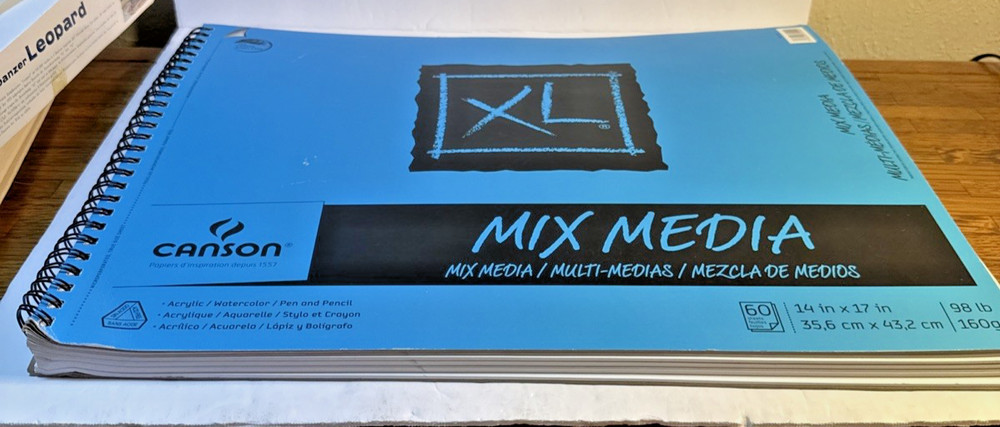 CANSON Mix Media Pad 60 Sheets 14 x 17 98 lb. 160g (Acrylic/Watercolor/Pencil)