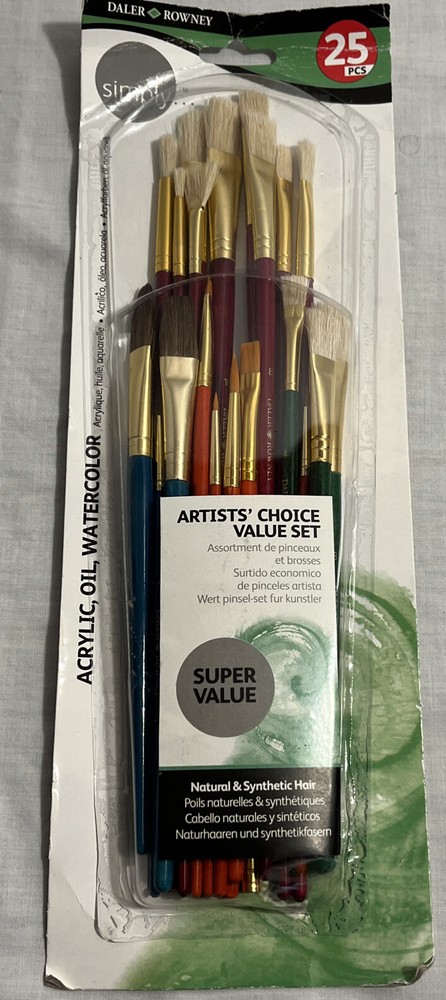 25pcs Artist Paint Brush Full Set Of Brushes for Acrylic,Oil,Watercolor – NEW!