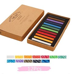 Non Toxic Artist Pastels,Square Soft Pastels 1 Count (Pack of 12), 12Pcs