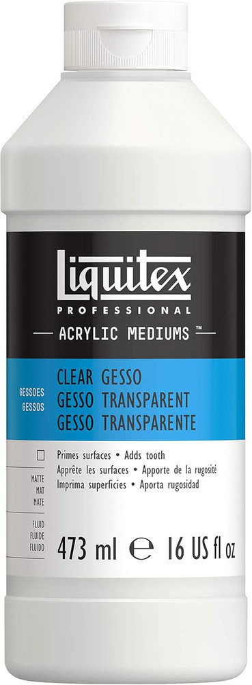 Professional Gesso Surface Prep Medium, 473Ml (16-Oz), Clear