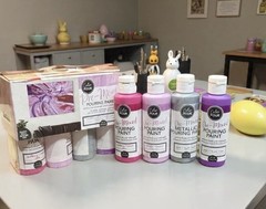 American Craft 8 Pre-Mixed Paint Pouring Kit BUNDLE Ready to Use 🐇Easter Colors