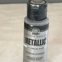 Masters Touch 640 Permanent Black & Folk Art 662E Sterling Silver Acrylic Paint
