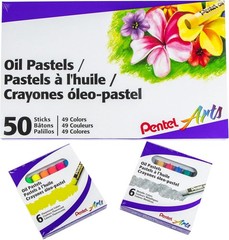 Vibrant 50-Color Oil Pastel Set with Metallic & Fluorescent Shades