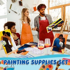 Xtinmee 12 Sets Paint And Sip Kit For Adults Pre Drawn Canvas Sip And Paint