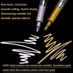 Metallic Markers Pens – Silver and Gold Paint Pens for Black Paper, Glass, Ro…