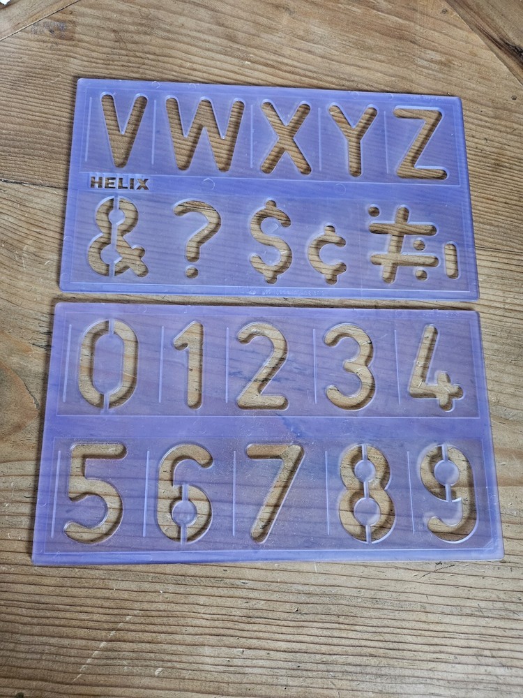 Set of 2 – of a 4 piece combo – HELIX England 0-9 numbers + VWXYZ Hard Plastic