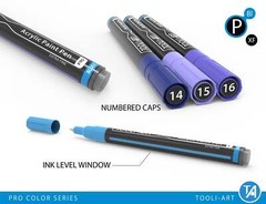 Acrylic Paint Pens 22 Assorted Blue And Purple Pro Color Series (EXTRA FINE)