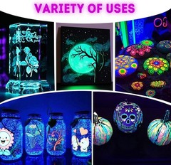 ABEIER Glow in the Dark Acrylic Paint – 10 20 Fl Oz (Pack of 1), multicolor