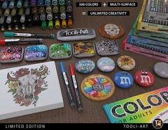 TOOLI-ART Acrylic Paint Pens 48 Markers Set Limited Edition 0.7mm Extra Fine Tip