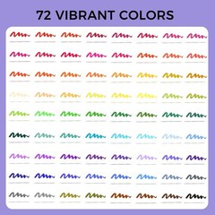 Adult Coloring & Calligraphy Set: 72 Non-Bleed Markers for Creative Minds