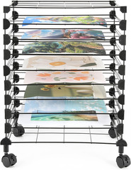 Adjustable Metal Art Drying Rack with 10 Removable Shelve for Painting, Drawings