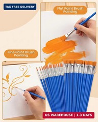 Small Paint Brushes Bulk, 160 Pcs Flat Tip Round Acrylic Paint Brushes for Kids