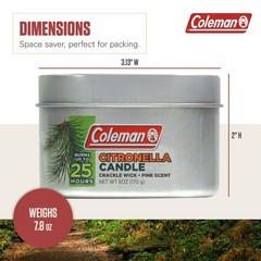 Pine Scent Citronella Candle with Wooden Crackle Wick – 6 6 oz, White