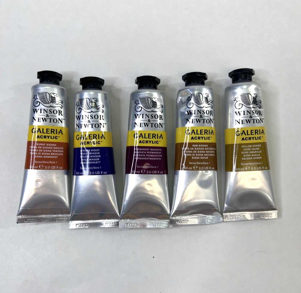 Winsor & Newton Galeria Acrylic Paint Set of 5 Tubes 60 ml New