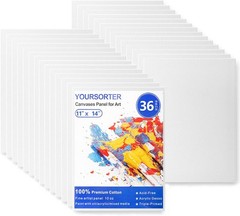 36 Pack 11x14in Canvas Boards for Painting, Bulk 11″ x 14″ – 36pcs, white