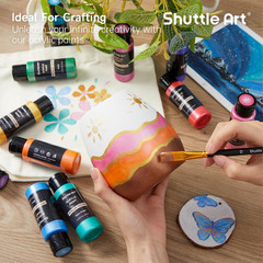 30 Colors Metallic Acrylic Paint, Artist Grade Metallic Paint in Bottles (60Ml,